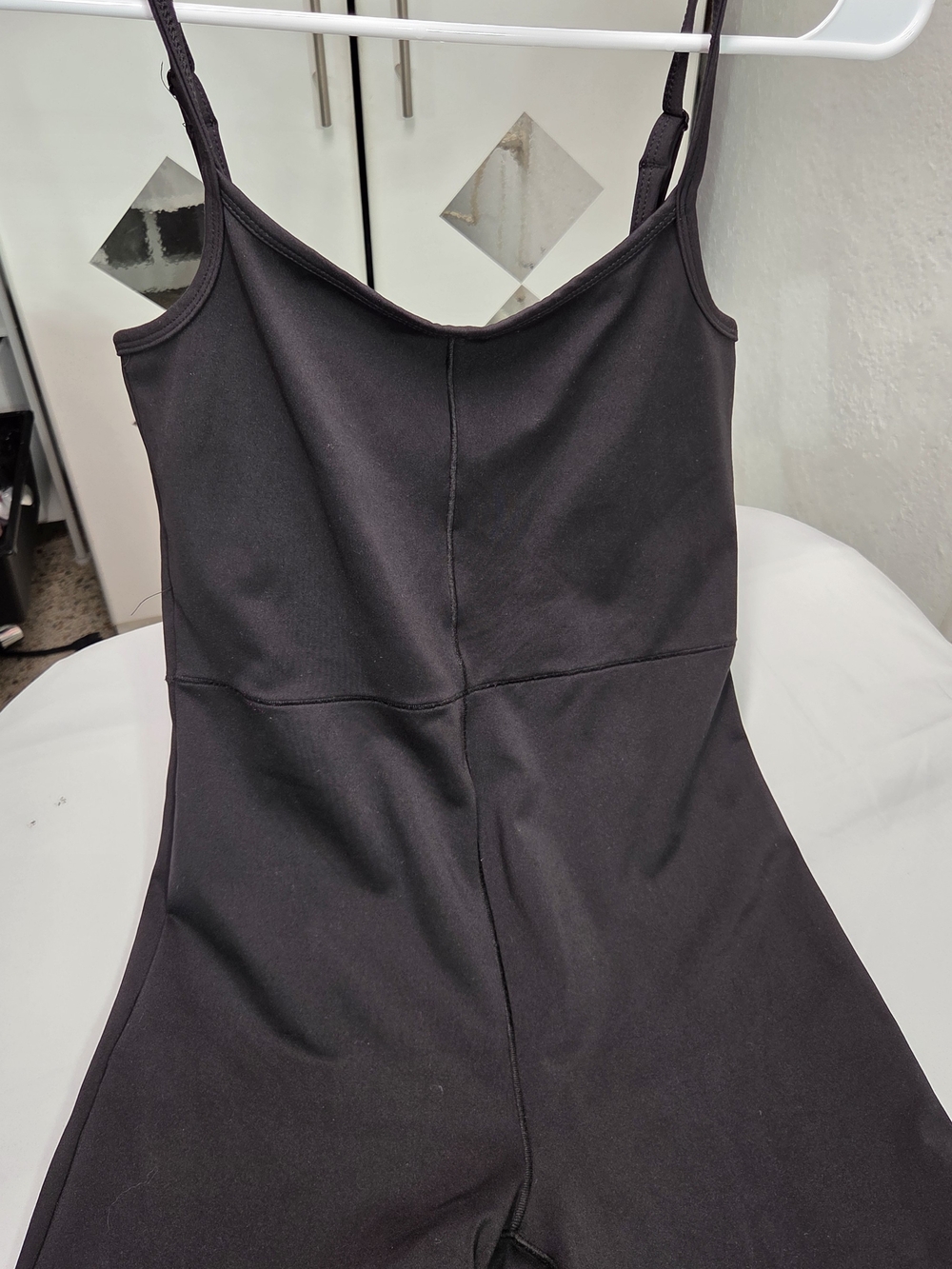 ANWND Black Spaghetti Strap Biker Short Activewear Romper Size M